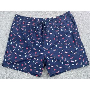 Columbia PFG Shorts Mens XXL Blue Swim Trunks Fishing Lures Martinis AOP 6"‎